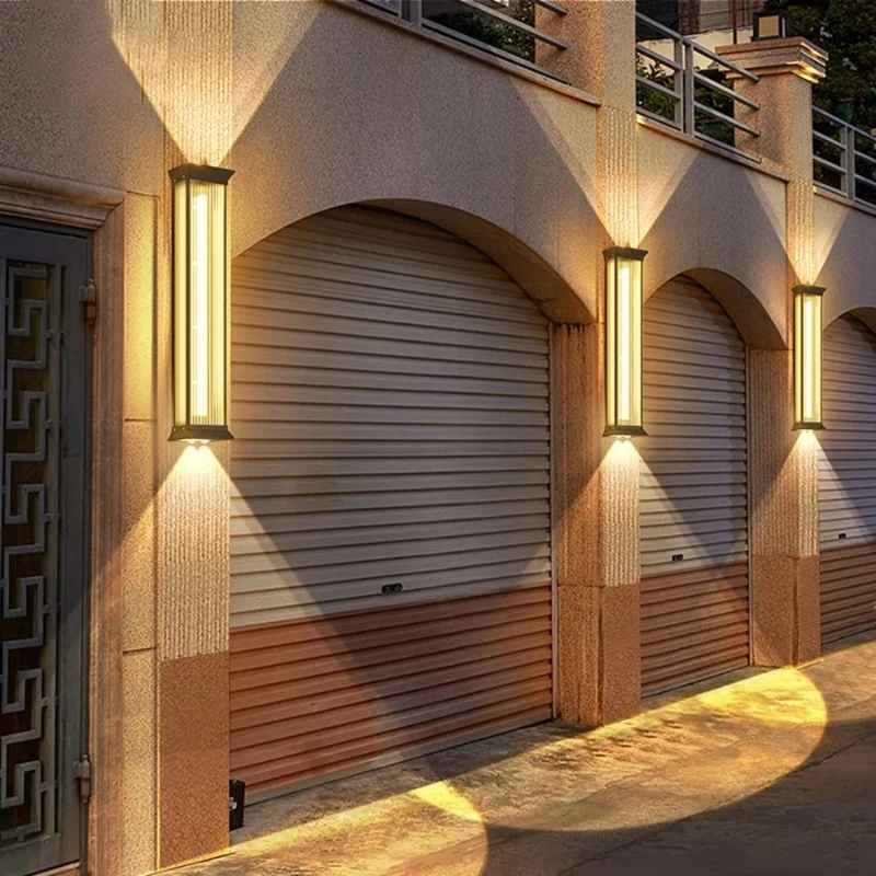 SANDYHA Outdoor Wall Light Long Strip Waterproof Lamp LED Lighting Fixtures Including Spotlight For Garden Terrace Home Decor