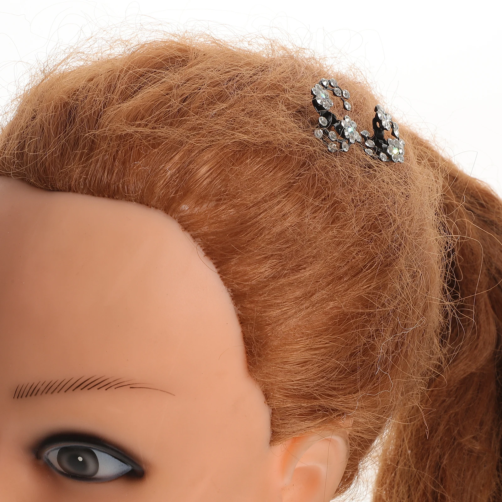 

6pcs Plum Clips Blue Children Cute Accessories Rhinestone Flower Decorative Bobby Pins Wedding Party Hair Clamps