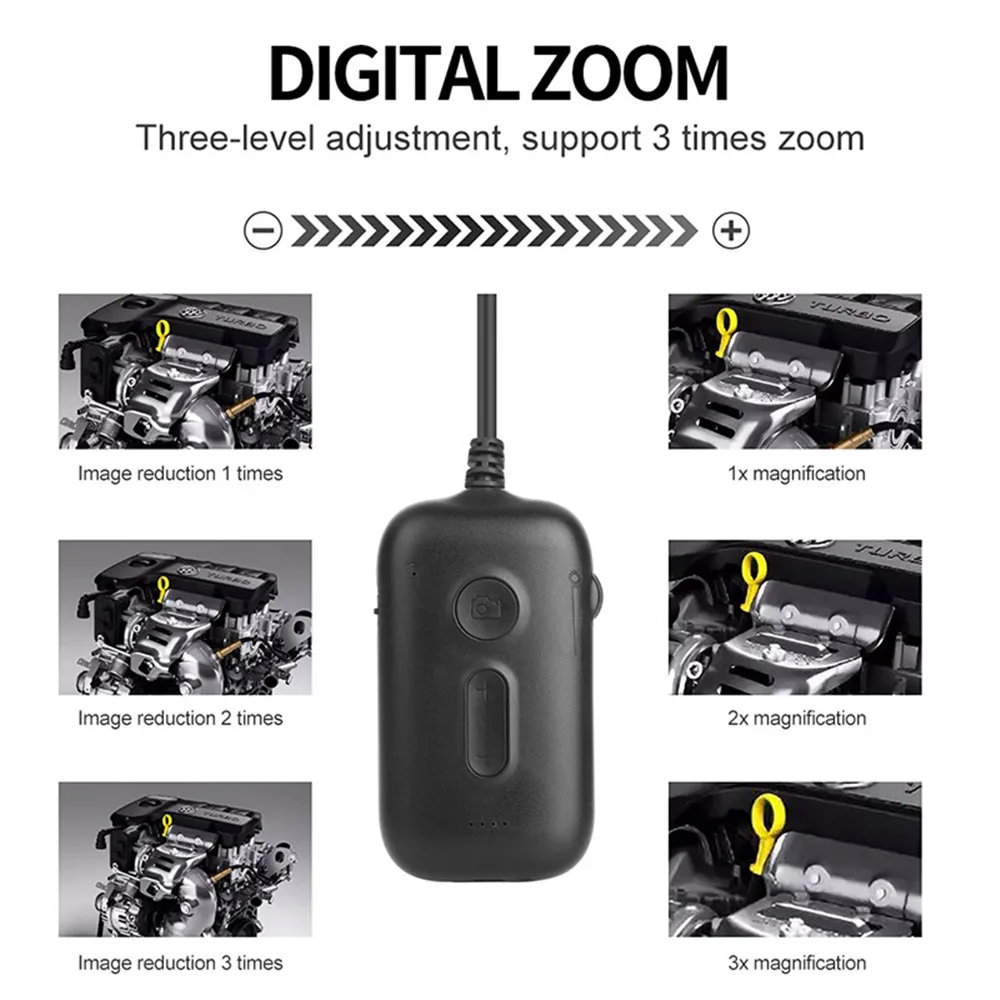 3,9 MM 720P 3X Zoom Cable rígido WIFI endoscopio impermeable IP66 CMOS inspección por boroscopio microscopio Digital cámara otoscopio