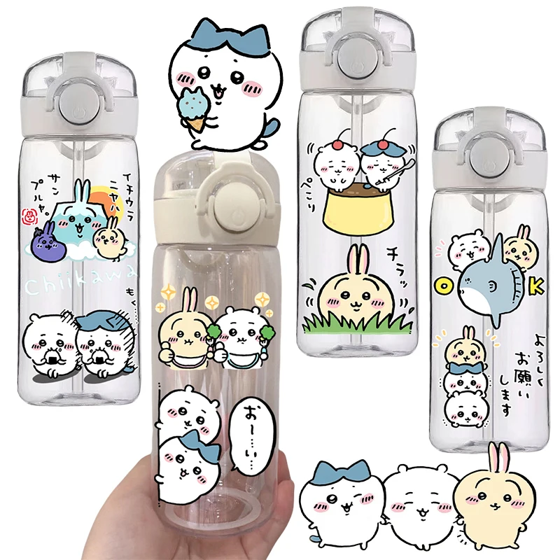 

400ML Chiikawa Water Cup Girl Large Capacity Sports Water Bottle Leak Proof Drinking Outdoor Cartoon Portable Gym Fitness Jugs