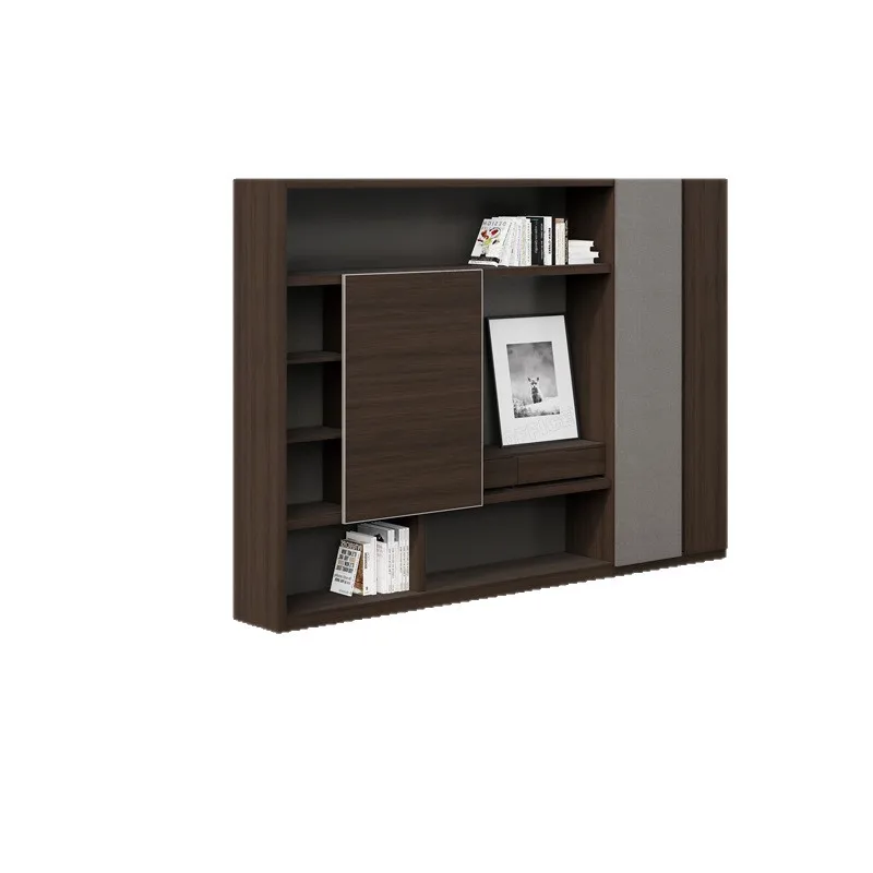 

Шкаф для хранения документов Офисный простой современный шкаф для хранения файлов Boss Высококачественный атмосферный деревянный шкаф-витрина Картотека