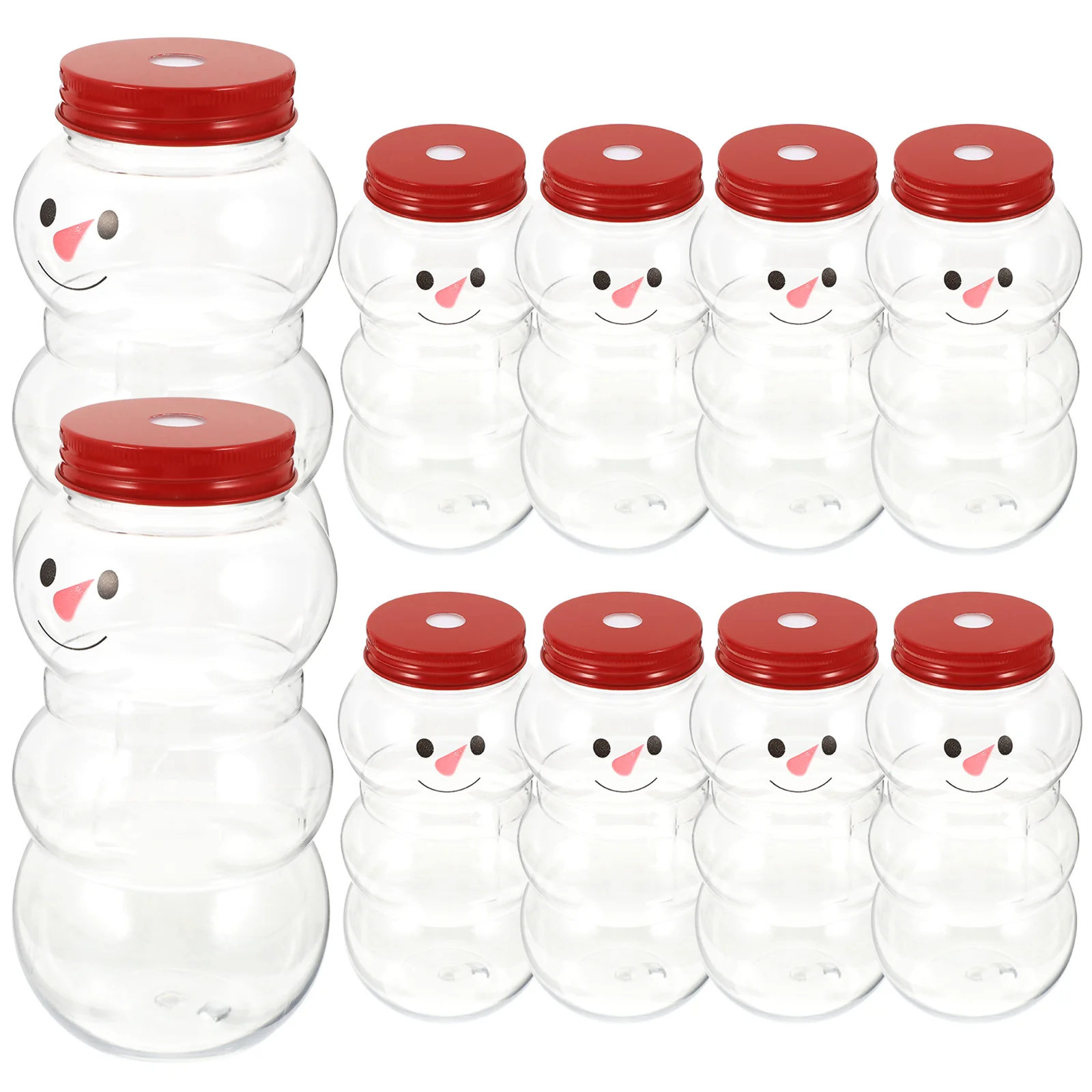 Botellas de embalaje selladas, contenedores de bebidas a prueba de fugas para bebidas, leche, jugo, fondo plano al aire libre, PET para fiesta, 10 Uds.