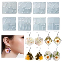 Earring Pendant Epoxy Silicone Mold Geometry Rhombus Triangle Necklace Key Chain Pendant Resin Mold  Jewelry Making Accessories