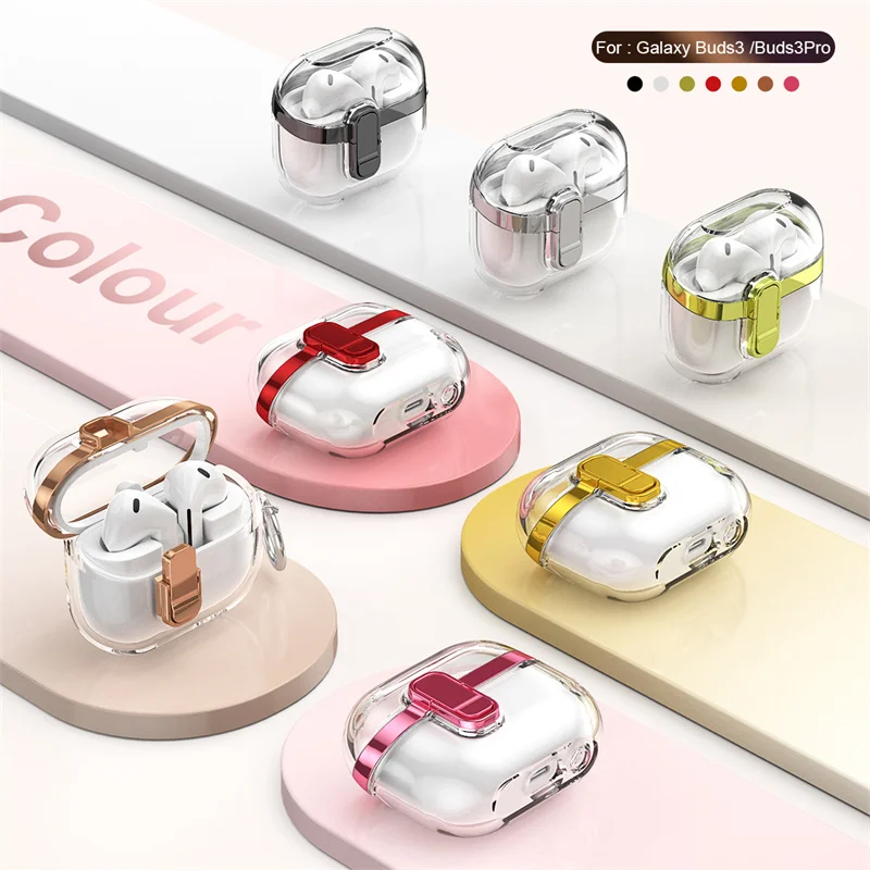 

Earphone Case for Samsung Galaxy Buds 3 and 3 Pro Headphone Protective Cover Soft TPU Shockproof Protector Sleeve With Hook