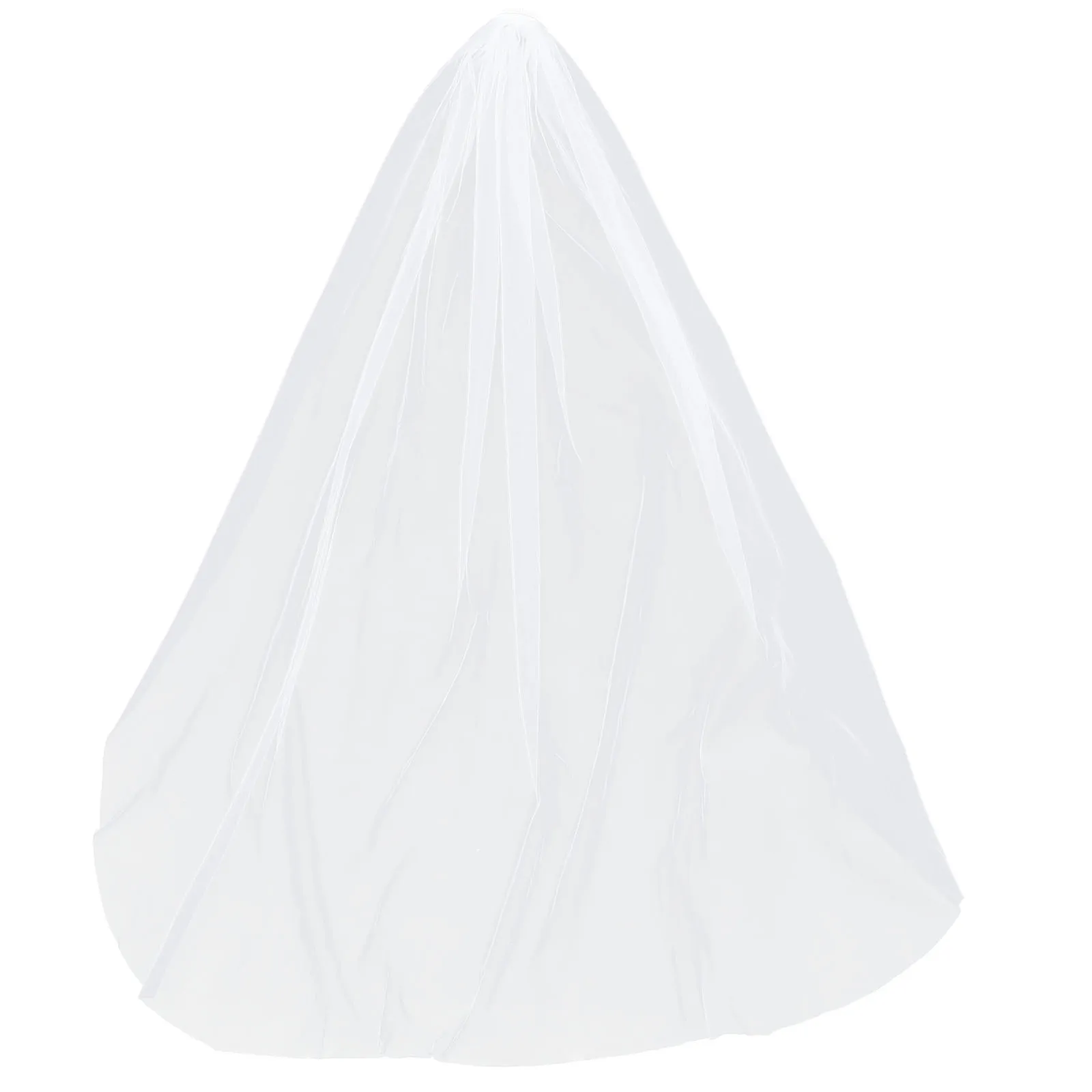 

Elegant Wedding Veil Bridal Hair Accessories White Brautschleier Mittellang Floor Length Lace Edge Bride To Be Long Pcs