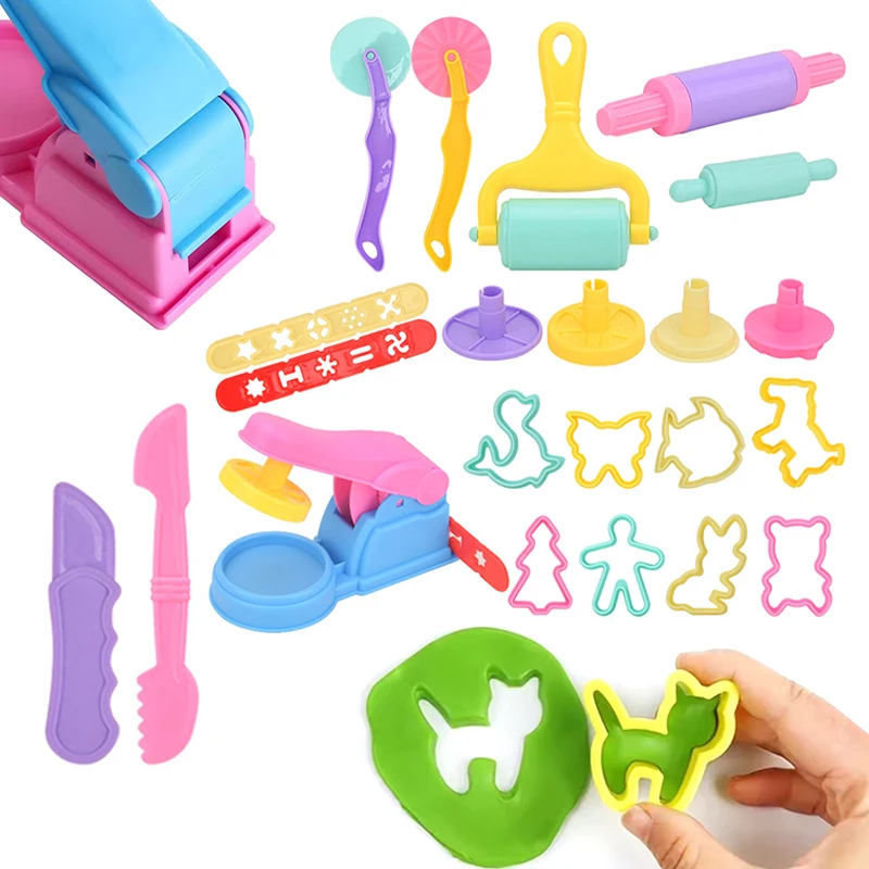 

Clay Tools Plastic Kitchen Pretend Game Animal Molds Dough Noodle Machine Colorful Handcraft Playhouse Toys Boys Girl Favors ZYF