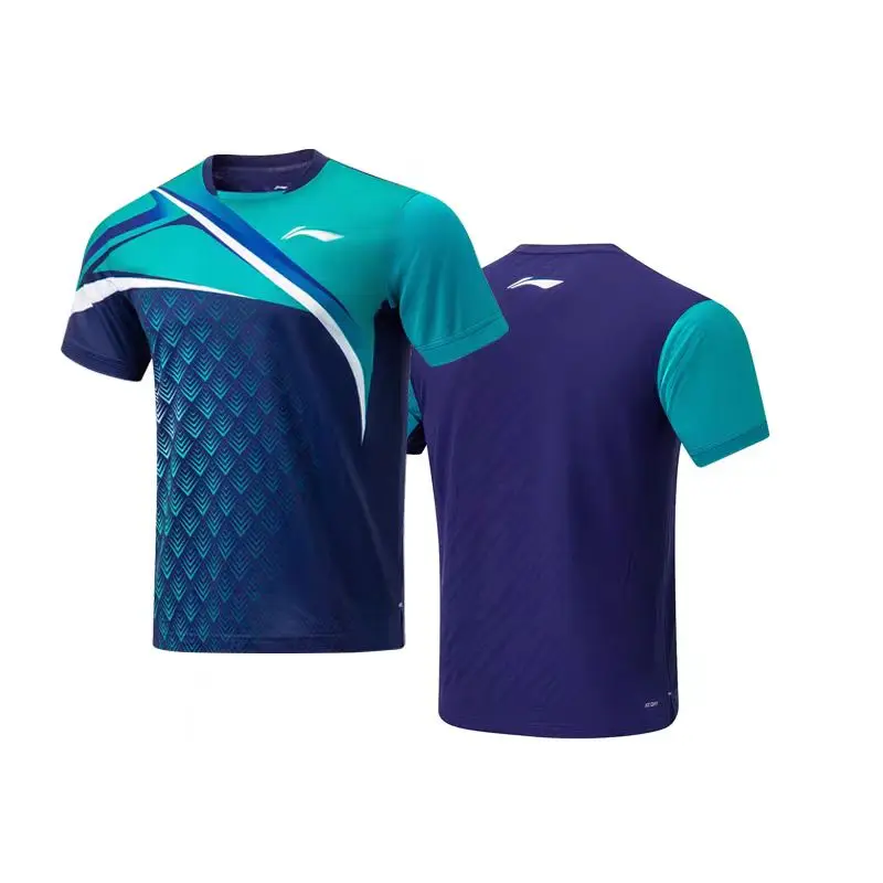 Customized table tennis T-shirts for men and women Quick drying breathable badminton clothes soft and printed LOGO and name