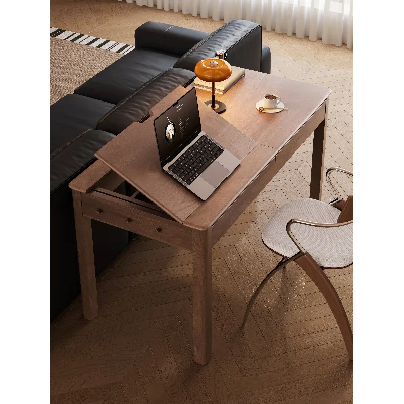 

Домашний компьютерный стол из массива дерева, откидной учебный стол, маленький прямоугольный рабочий стол