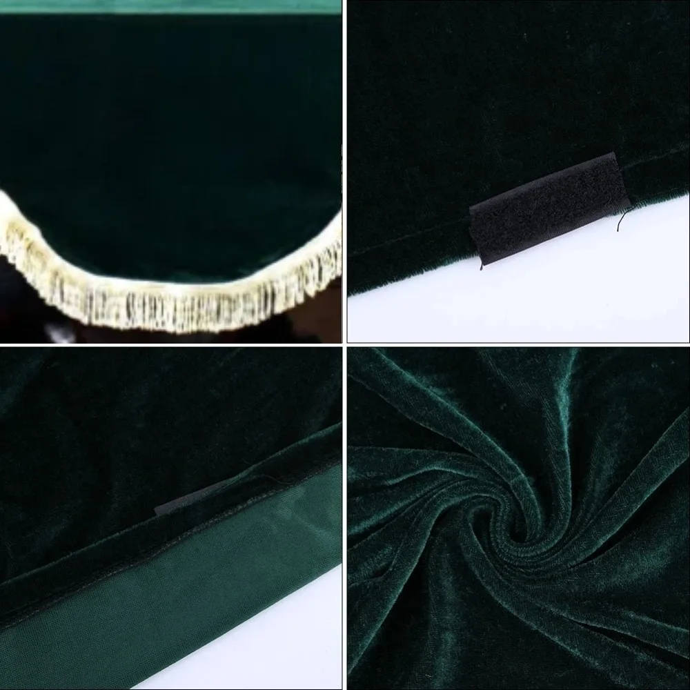 Velvet Piano Dust Cover​ Half Cover General 88/118-131 Type Piano ​Keyboard Anti-Dust Cover​ Dark green/Violet/Black