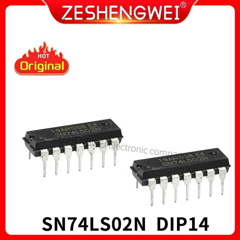 10 Buah SN74LS02N DIP14 SN74LS02 74LS02N 74LS02 DIP IC Terintegrasi