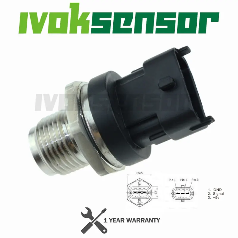 

100% Test Fuel Rail High Pressure Sensor Common Injection Regulator Sender For CHEVROLET AVEO CAPTIVA EPICA 1.3 2.0 D 0281006158