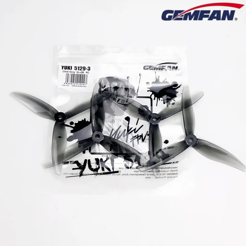 2 Paar/4 Stück Gemfan 5129 5 Zoll 3-Blatt-Tri-Blade-Propeller FPV Brushless Motor YUKI FPV Propeller für RC FPV Racing Drohne