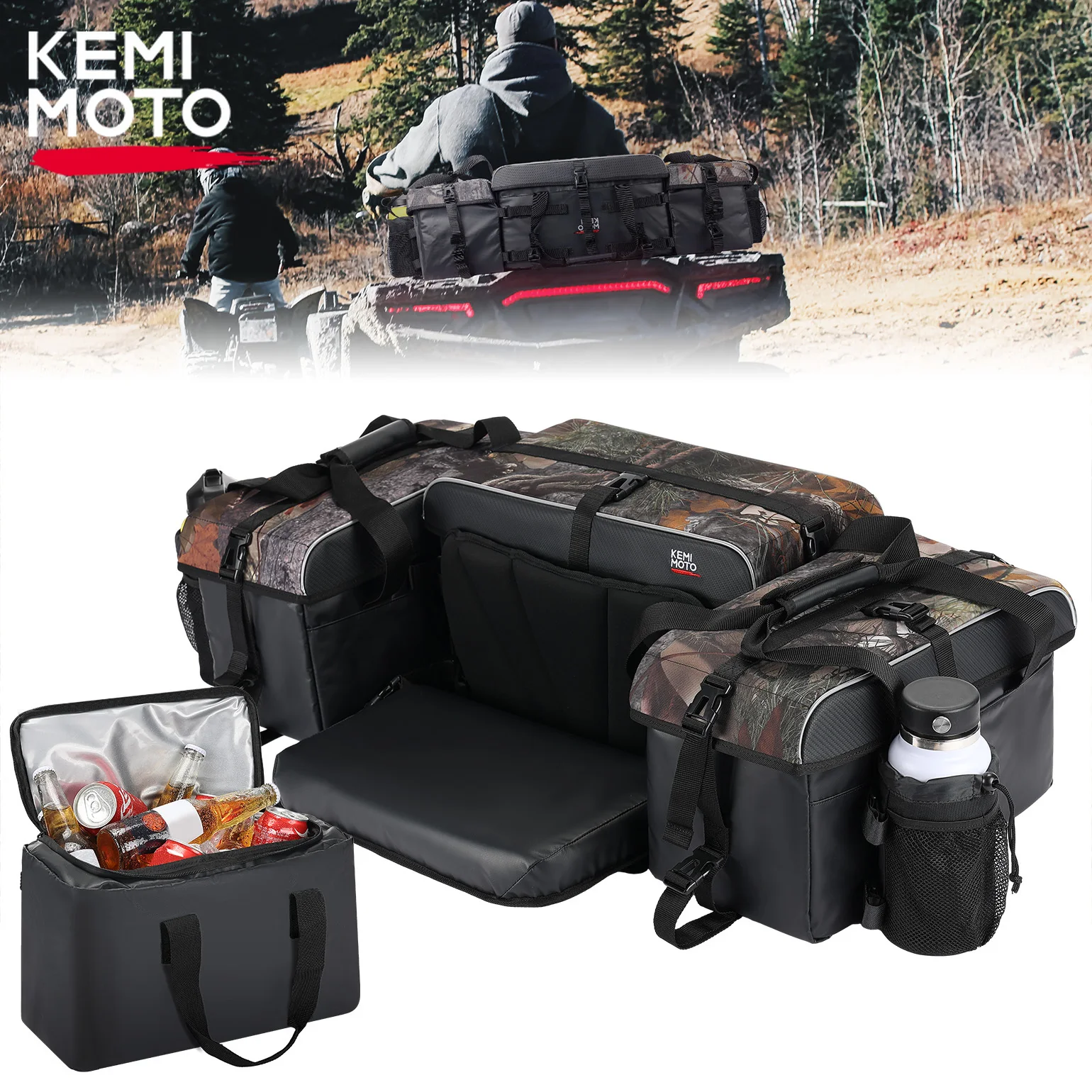 

Rear Rack Seat Bag Compatible with Polaris Sportsman 500 Universal ATVs For Rancher Fourtrax Grizzly Brute Force for Arctic Cat