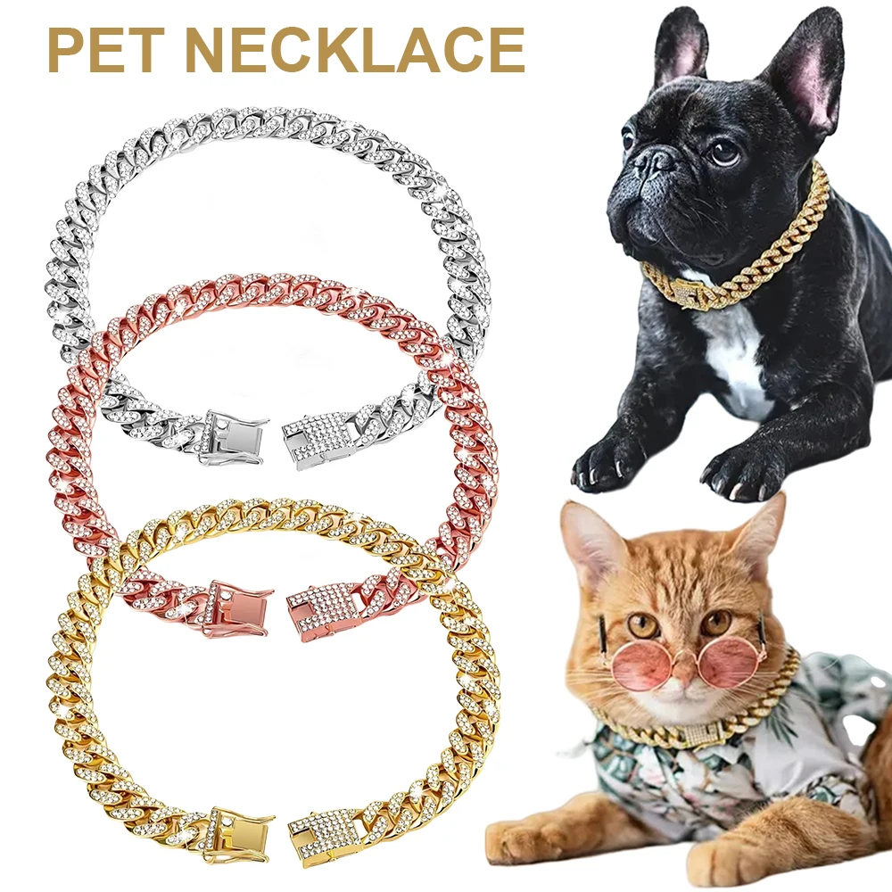 coleira-de-luxo-para-pets-com-corrente-cubana-cravejada-de-diamantes-colar-para-gatos-e-caes-com-fecho-de-seguranca-dourado-prateado-rose-gold-acessorios-para-pets