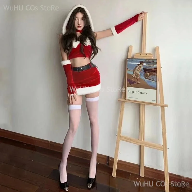 

asdh8@Hot Christmas Outfit Super Sexy Santa Cosplay Costumes For Women Holiday Party Club Performance Photoshooting Seductive Te