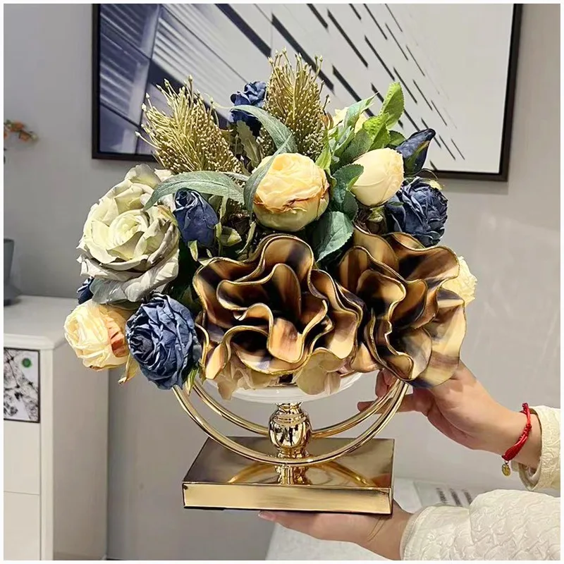 European Chinese high-end simulated bouquet, living room fake flower ornament, TV cabinet, dining table dried flower ornament
