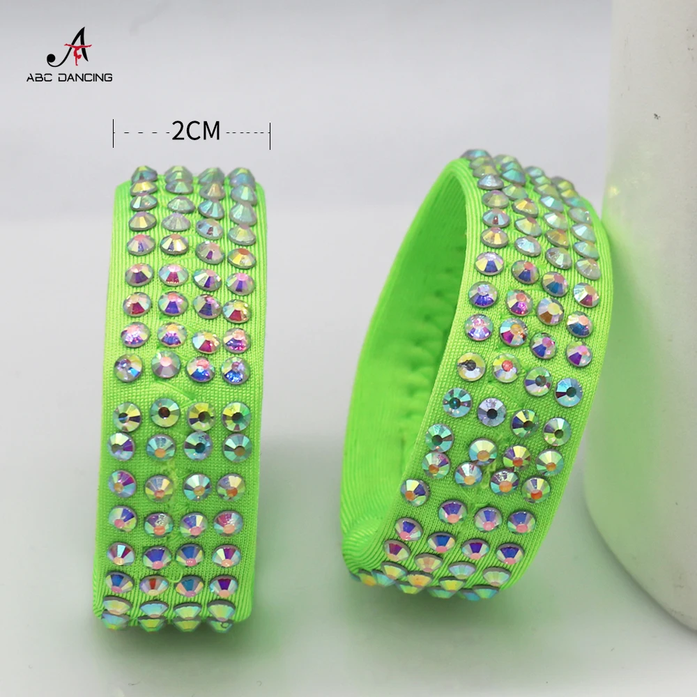 2024 New Dance Elastic Bracelet Fashion Crystal Accessories Adult Girl Cocktail Party Matching Wear Latin Modern Belly Customize