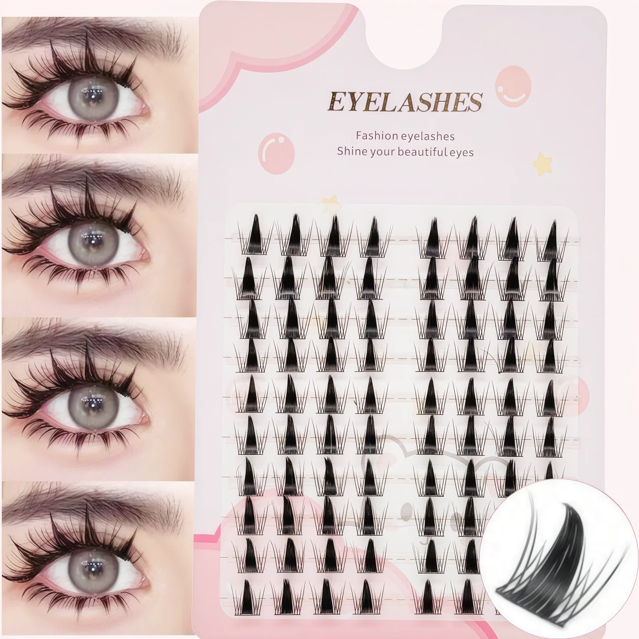 8 rows of natural false lashes, with lengths ranging from 9 to 14 millimeters, perfectly fit and meet the requirements of daily