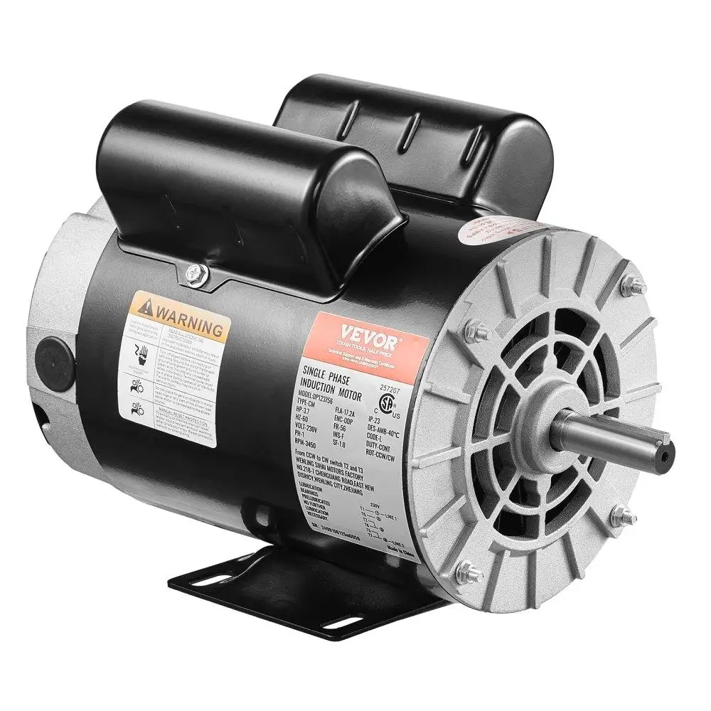 Motor eléctrico del compresor de aire 3.7HP 230V 17.2A 3450RPM 56 marco en sentido antihorario rotación en el sentido antihorario configuración de fábrica CCW