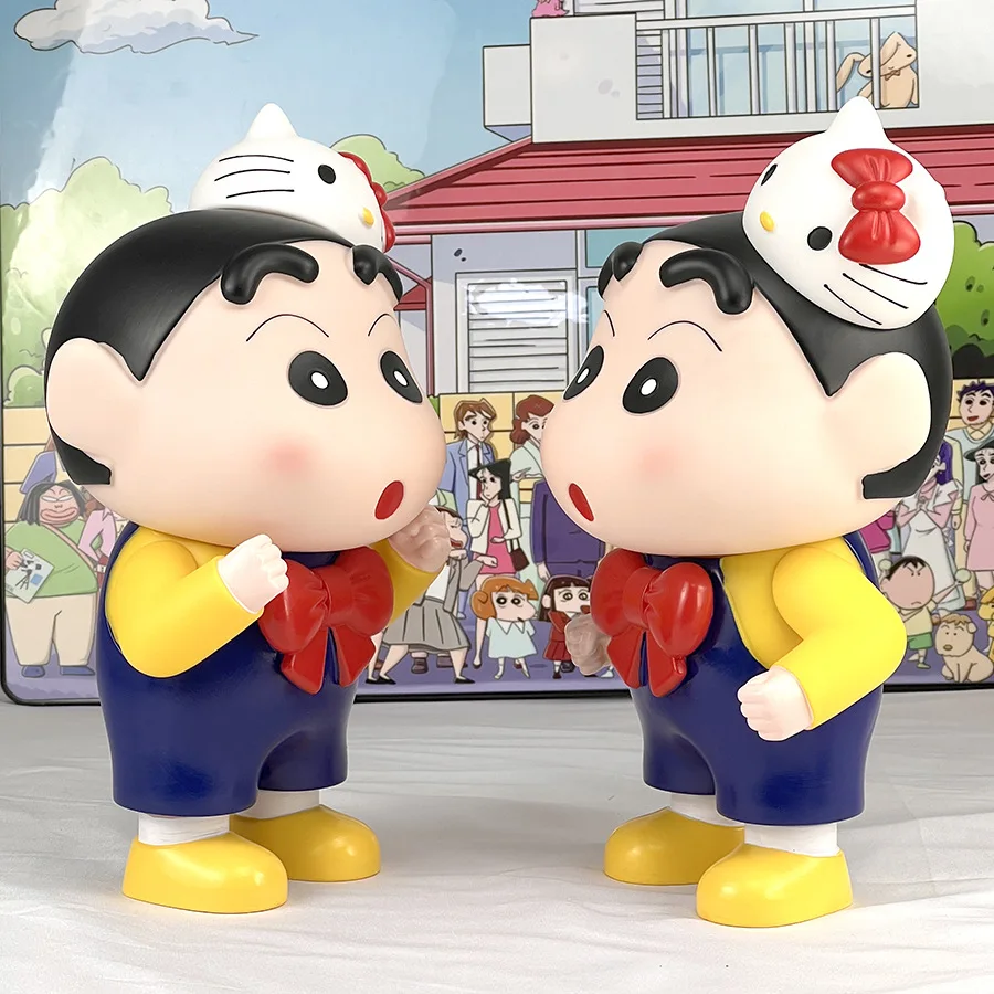 Figurine de dessin animé Crayon Shin-chan, version mignonne, tirelire créative, ornement de bureau, cadeau d'anniversaire pour enfants et étudiants