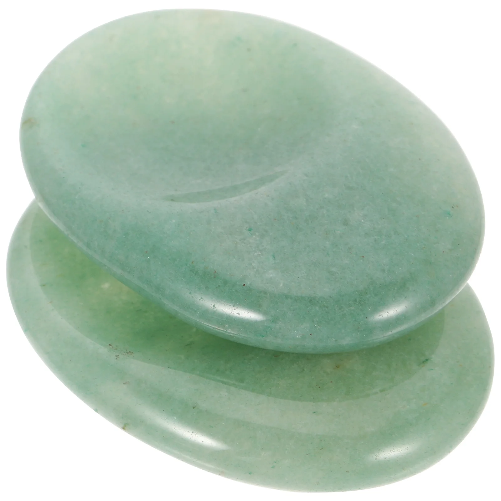

2pcs Natural Jade Thumb Stone for Face Body Massage Relaxing Scraping Plate Portable Worry Stone Green Dongling