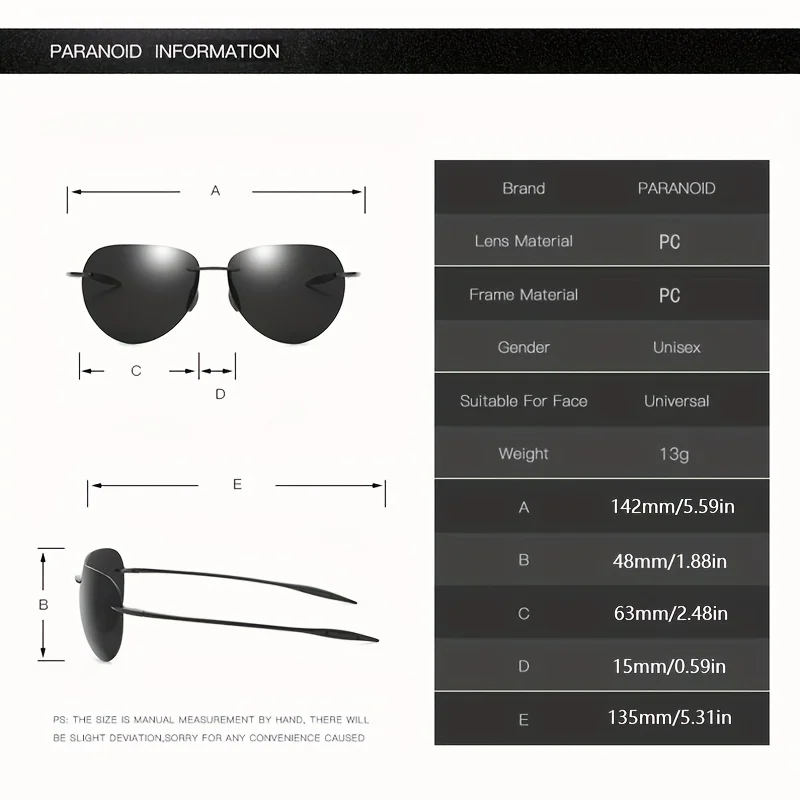 PARANOID UV400 Protection Sunglasses For Men And Women 8 Colors Model 8512