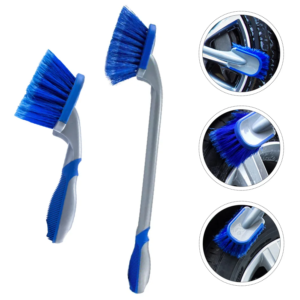 

2 Pcs Hub Brush Cars Wash Kit Wheel Tire Cleaning Supplies Abs Plastic Auto Detailing Tool