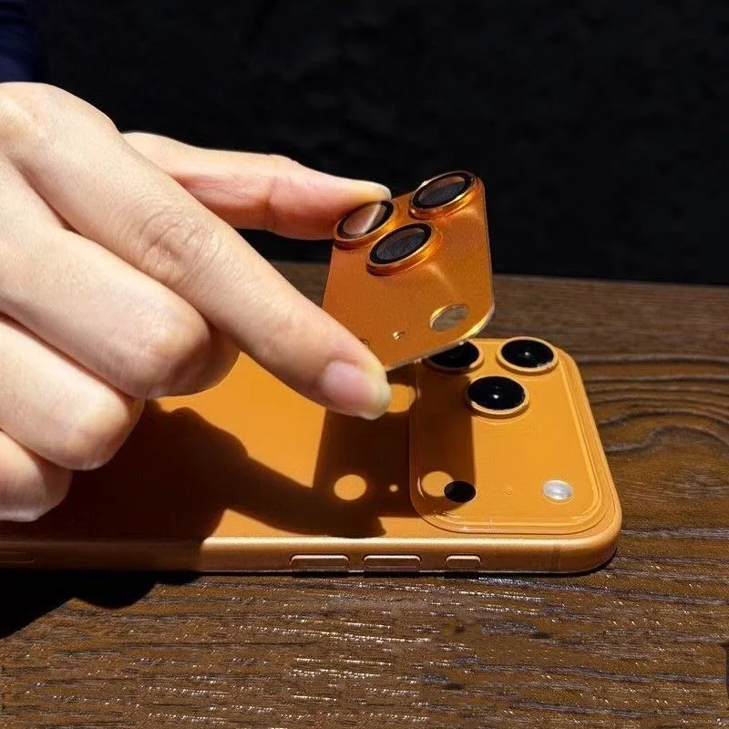 لون سبائك الألومنيوم حامي العدسة آيفون 17 برو ماكس البرتقال كاميرا معدنية غطاء الزجاج المقسى آيفون 17 برو غطاء حلقة العدسة #2