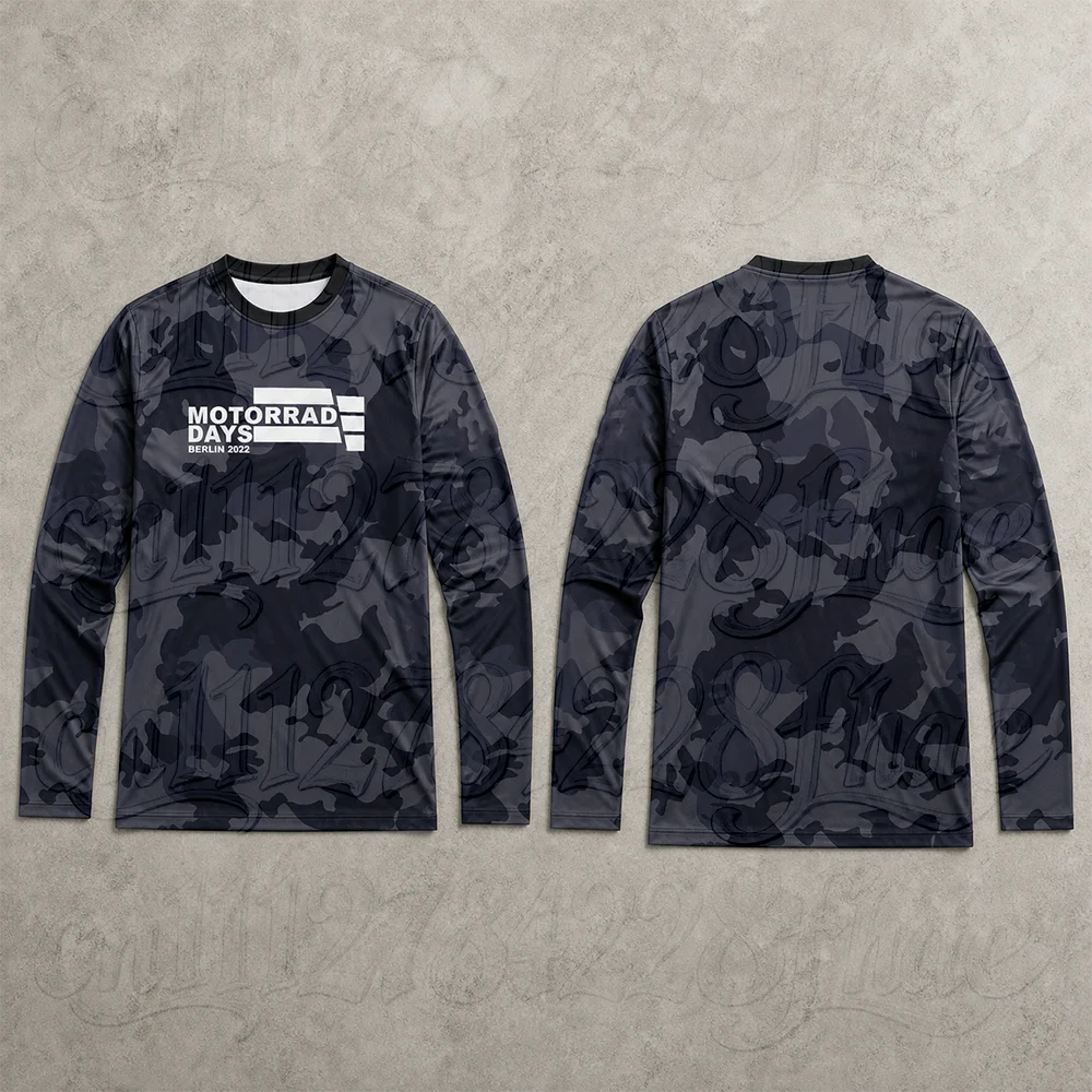 Camouflage Motorcycle Jersey Men Long Sleeve T Shirt Regular Fit Motorrad Days Top Camping Hiking Clothes Hunting Activewear