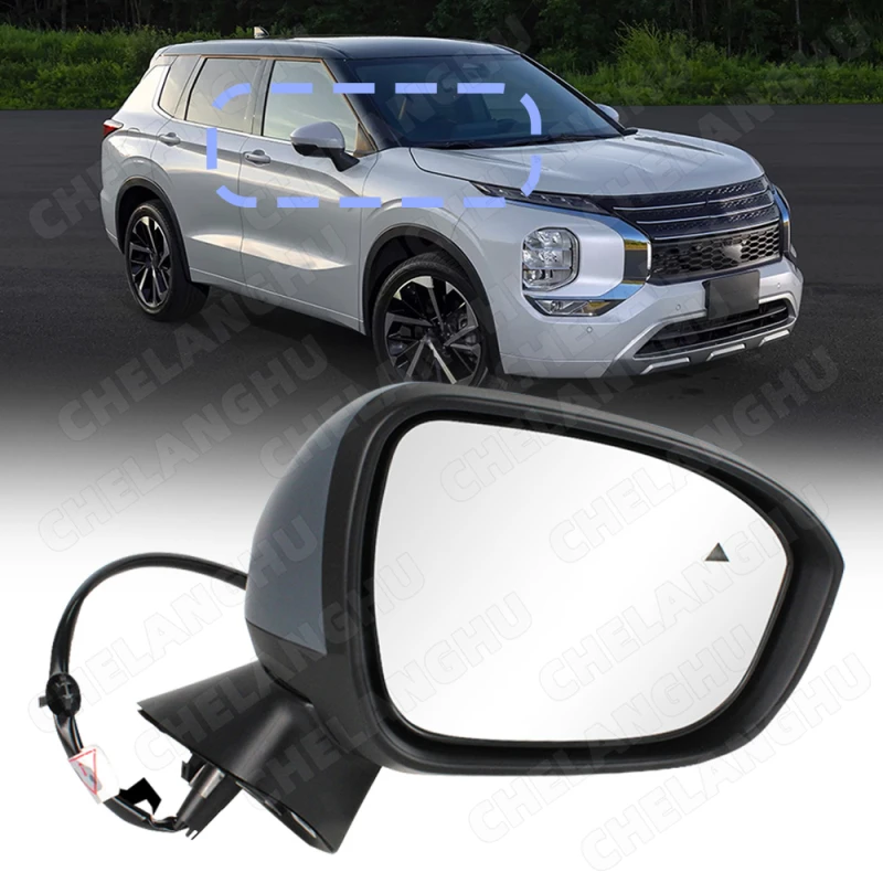 

1Right 9+1Pin Reversing Mirror For Mitsubishi Outlander 2023 Rear Mirror Assembly With Turn Lamp Camera Power Adjust Paintable