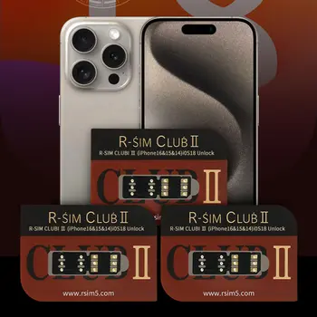 Nově R-SIM CLUB 2 RSIM Dual-chip CPU eSim TMSI iPCC ICCID pro iOS 18 iPhone SE 12 13 14 15 16 PRO MAX odemykací karta samolepka 10 nejlepší prodej r sim iphone 11 - №4