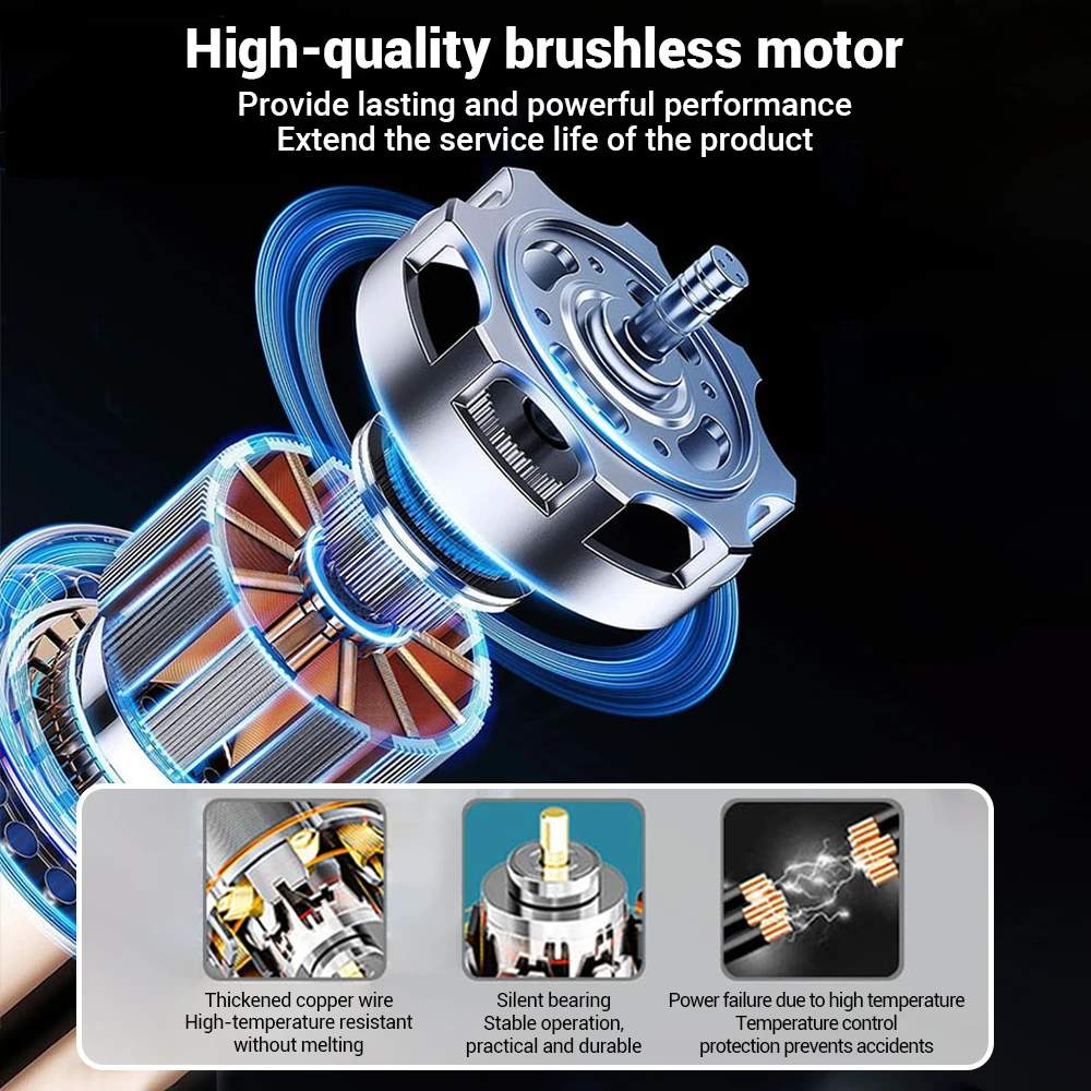 مثقاب احترافي بدون فرش مدمج 20 تروس وتصميم خفيف الوزن مثقاب كهربائي بدون خطوات لبطارية ماكيتا #5