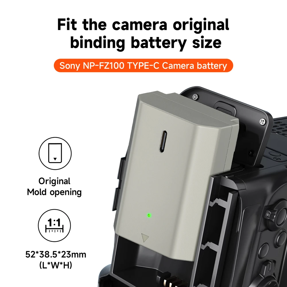 PALO 2600mAh NP-FZ100 NPFZ100 NP FZ100 Battery with Type-C input for Sony A7 III, Sony Alpha A7R III, A7R IV, A9, A6600 Camera
