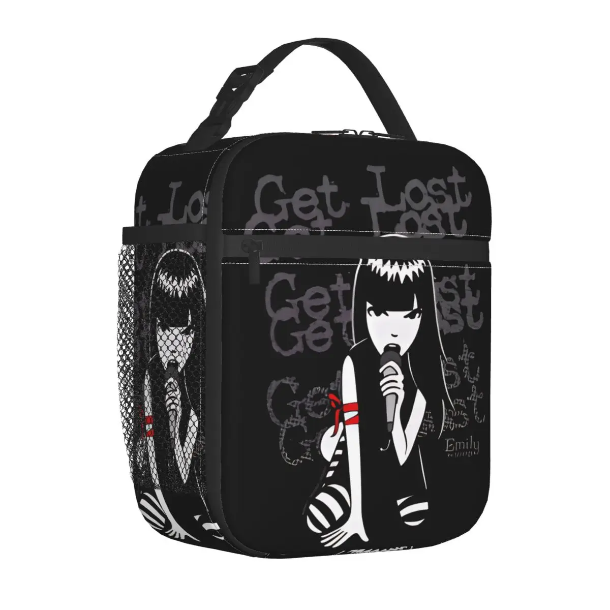 E-Emily The Strange Art Insulated Lunch Bags High Capacity Meal Container Thermal Bag Tote Lunch Box Beach Outdoor Men Women