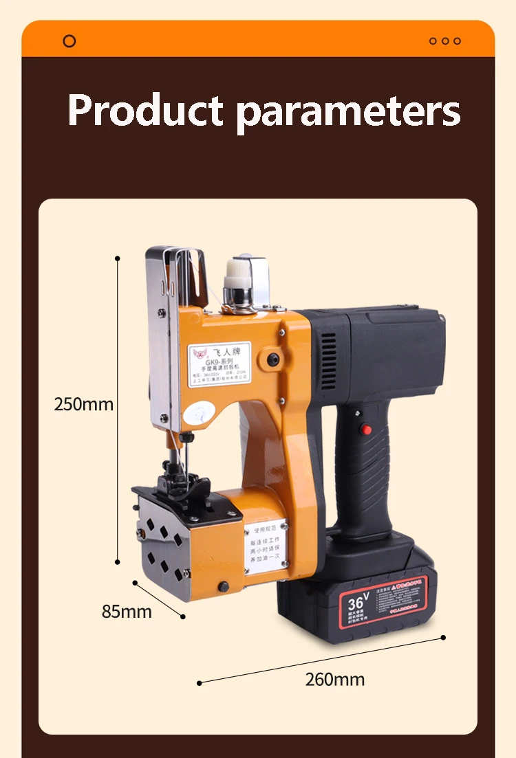 

High efficiency 220V Portable Sewing Sealer Industrial Electric Sewing Machine Sealer Sealing Woven Bag Packing