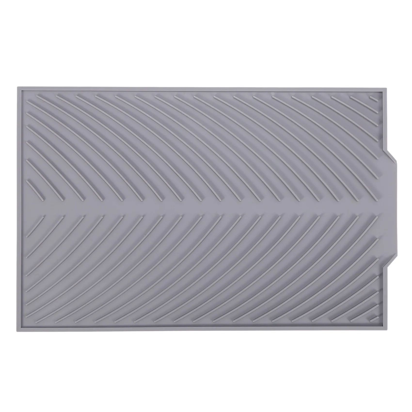 【HOME-TOOLS!】2X Silicone Dish Drying Mat Flume Folding Draining Mat,Rectangle Drain Mat Drying Dishes Pad Gray
