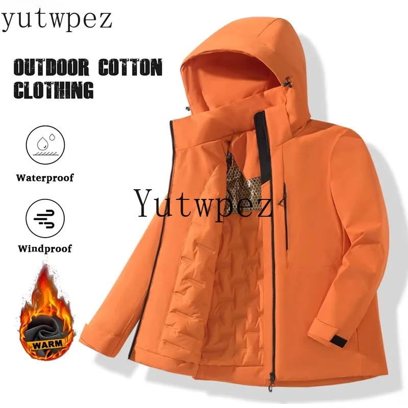 Winter Coat Outdoor Sports Waterproof Windproof Warm Fleece Jacket Unisex Hiking Camping Skiing Climbing Thermal Windbreaker