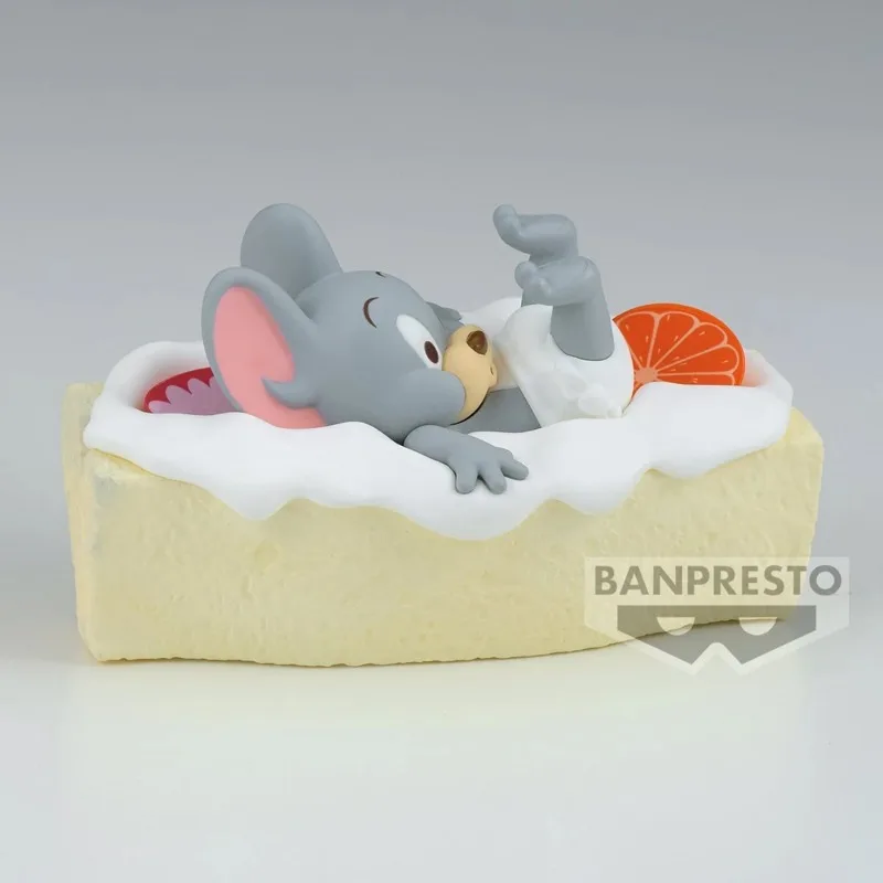 Original Bandai Tom and Jerry Fruit Sandwich Jerry Nibbles Tuffy Kawaii Doll Q-Version Original Anime Figure Model Toys Gift