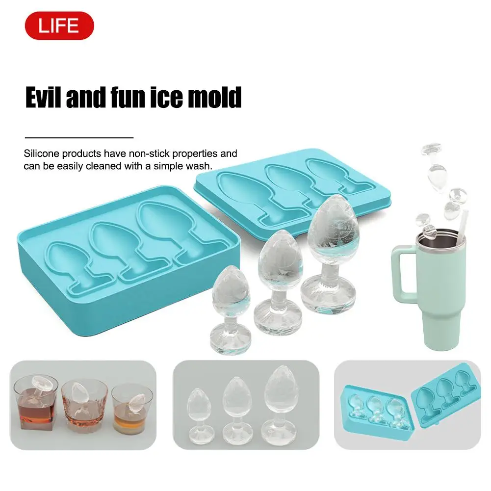 Creative Silicone Ice Cube Mold Prank Anal Plug Shaped Ice Tray Reusable Funny Cocktails Whiskey Beer Drink ice-Cube Maker