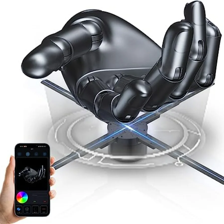 

3D-голографический вентилятор 62 см с HD LED-светодиодами (722 шт.), разрешение 2000x1444 пикселей, для использования внутри и вне помещений, черный цвет, беспроводное управление через приложение, синий