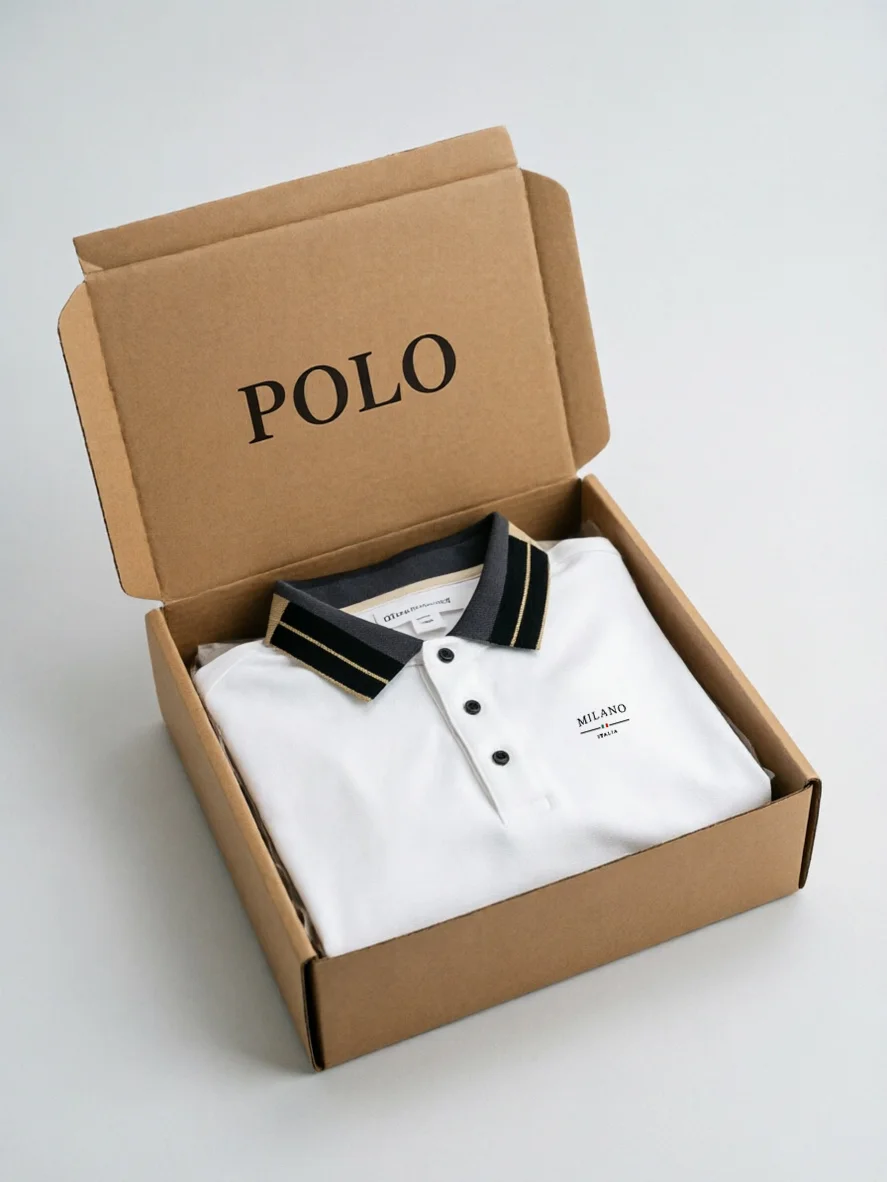 Polo pour Homme Brodé Couleur Blanc