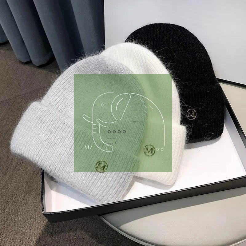 Knitted Hat with Thick Velvet for Women, Warm and Versatile, Big Head Circumference, Head Cover, Ear Protection, Cold Hat
