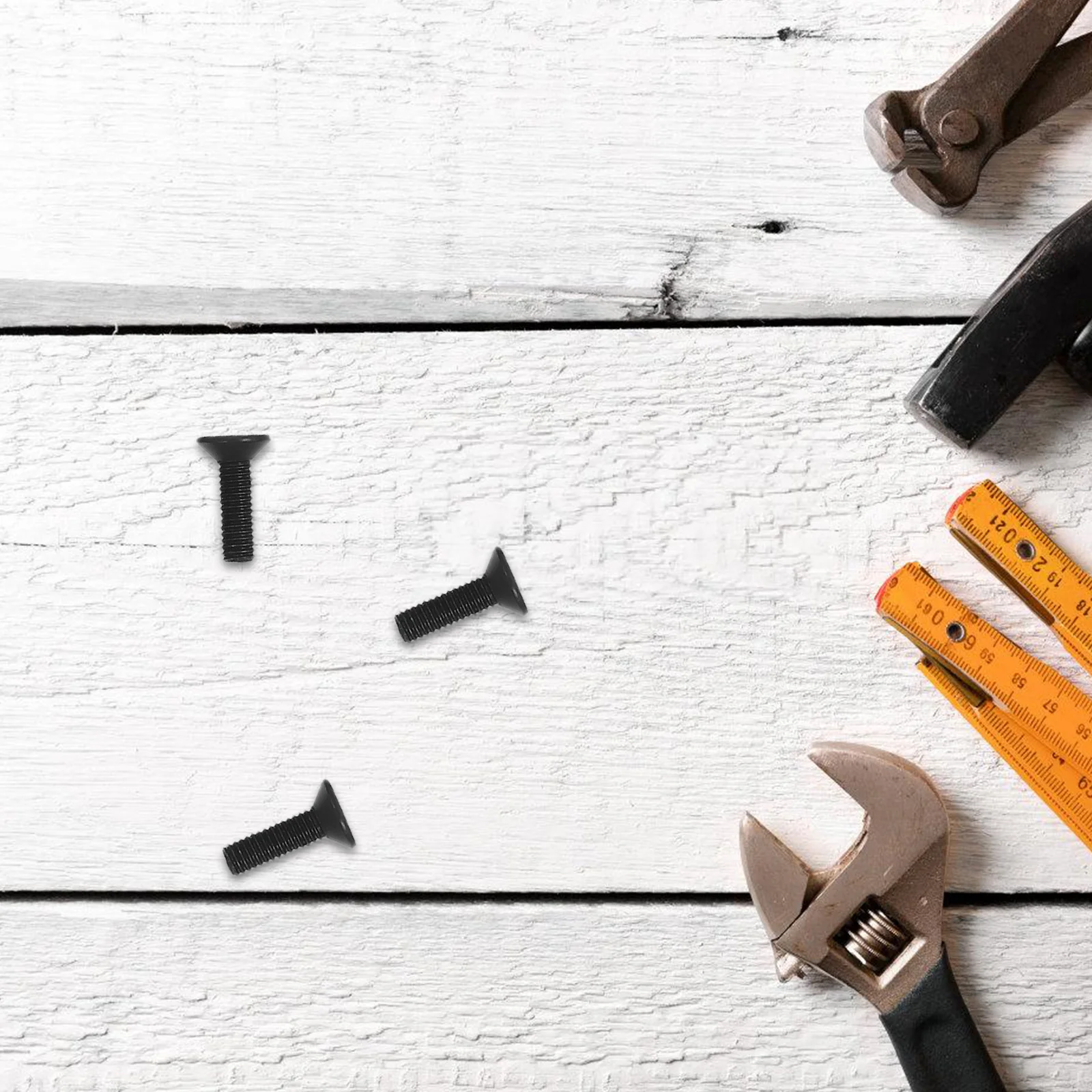 

50Pcs Countersunk Flat Head Socket Hex Screw Set Carbon Steel Furniture Assembly Wood Metal Construction Fasteners