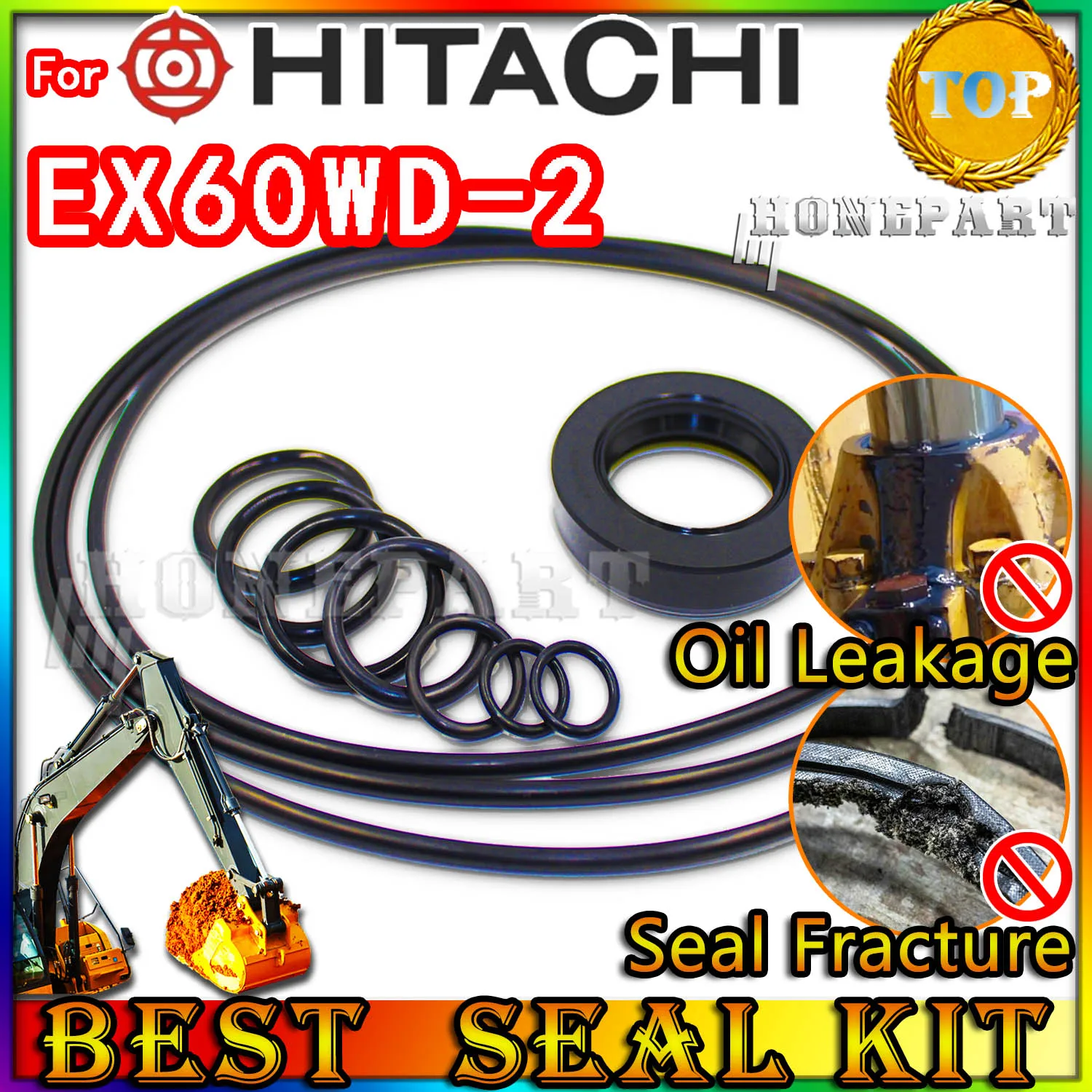

For Hitachi EX60WD-2 Oil Seal Repair Kit Boom Arm Bucket Excavator Hydraulic Cylinder Hit EX60WD 2 Injector Foot PPC Loader type