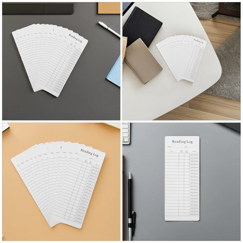 30Pcs Reading Tracking Bookmarks Blank Back Notetaking Design Book Log Journal Cards Reading List Bookmark Tracker for Avid