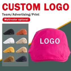 2024 Retro Solid Color Forward Hats Custom Logo Summer Casual Sunscreen Versatile Personalized Berets Caps for Men and Women