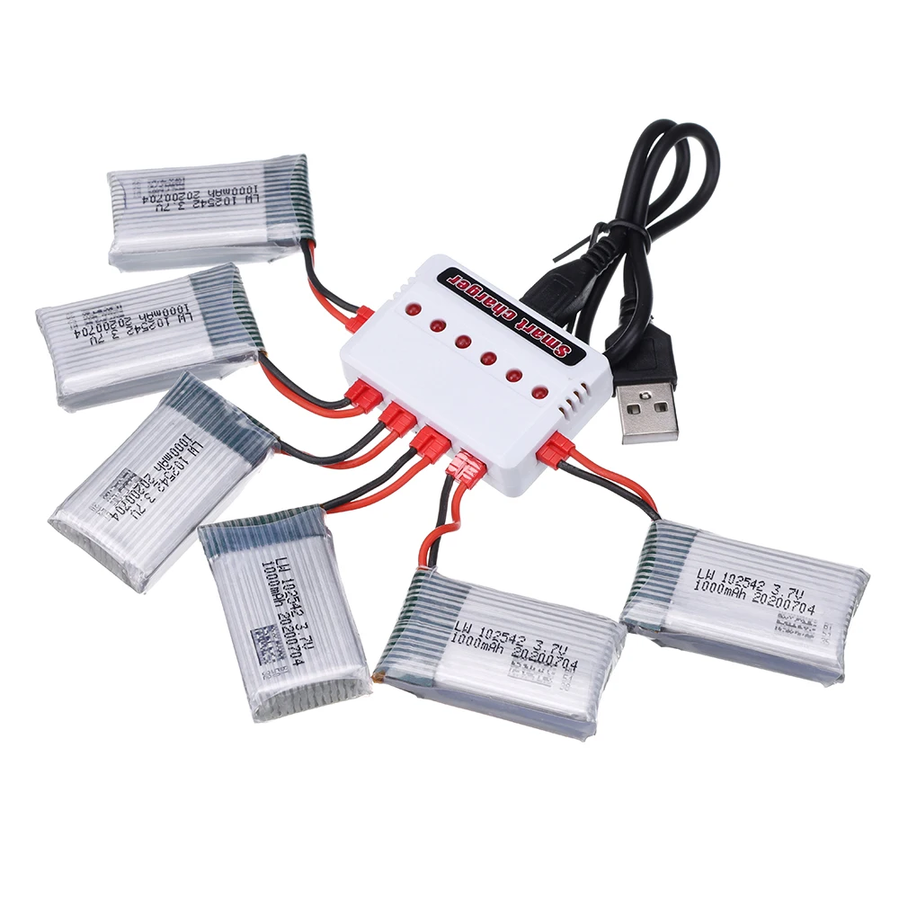 Batteria Lipo 3.7V 1000mAh 102542 per batteria Syma X5HC X5HW X5UW X5UC RC Quadcopter con caricatore Drone pezzo di ricambio