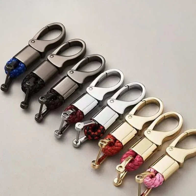 

Custom Logo Super Fiber Braid Rope Leather Keychain Laser Engrave Car Name Keyring Personalize Name Number Key Chain Ring