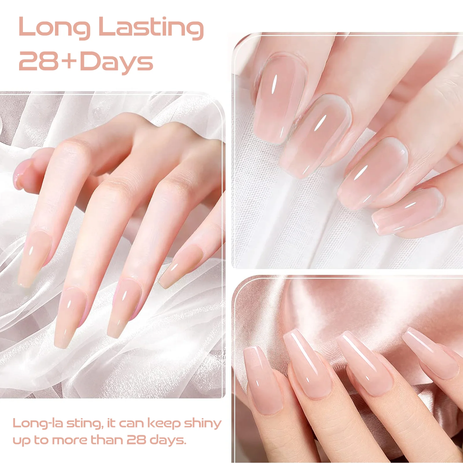 Kit de unhas Elova Polygel para iniciantes, conjunto inicial multifuncional com Polygel nude de 15ml, solução deslizante de 35ml, copo líquido, 24 duplos para