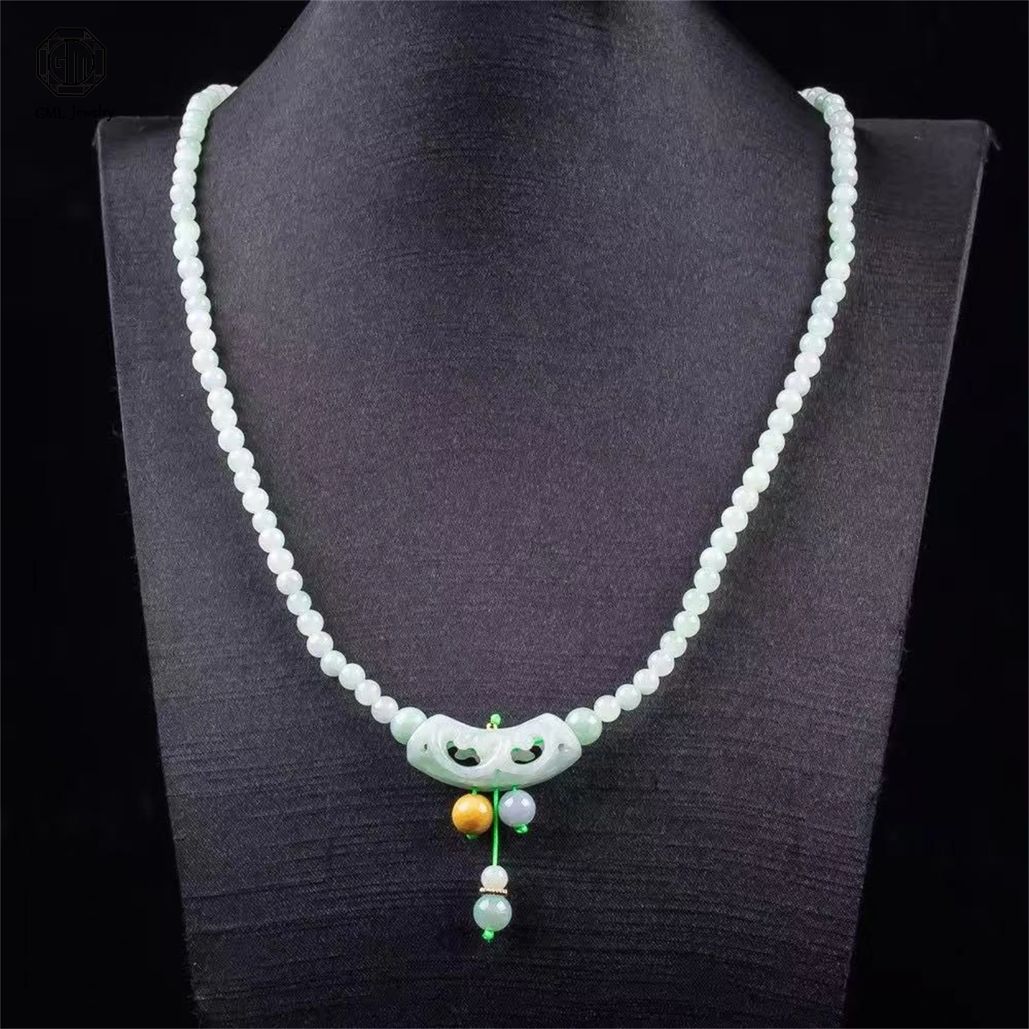 Natural Ice Translucent Jadeite 108 Beads Multi Strand Necklace New Chinese Lotus Pendant Ethnic Hanfu Versatile Jewelry Gift